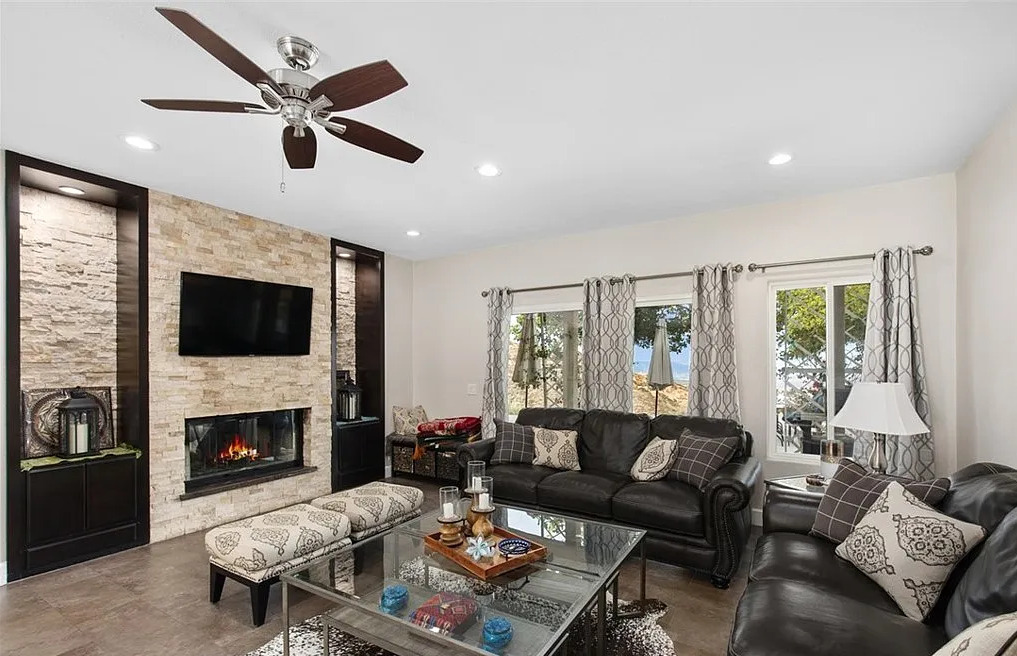 Living Room & Fireplace Renovation after