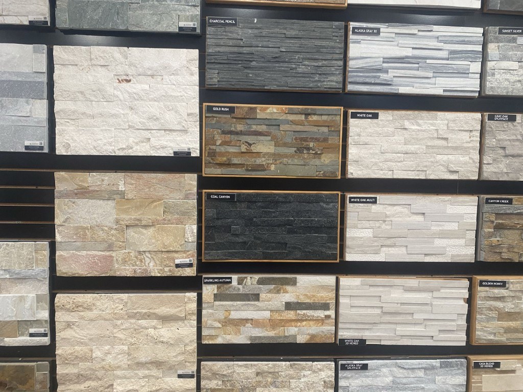 Stacked stone veneer samples