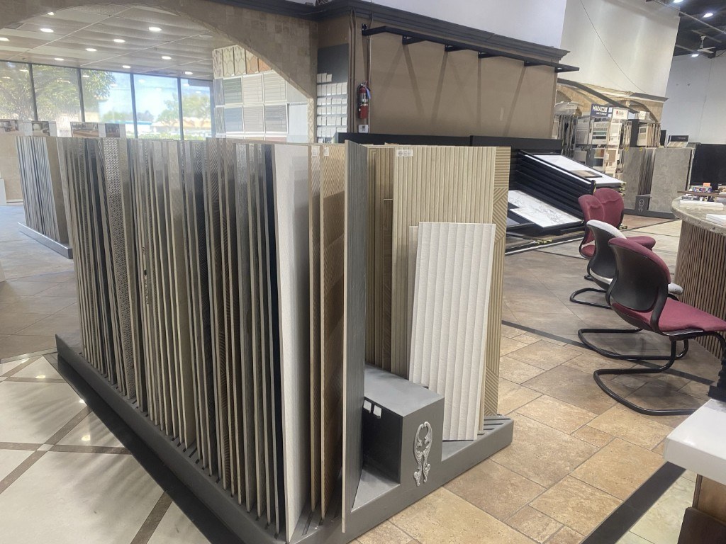 Vertical tile sample racks